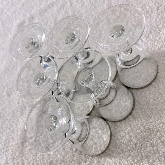 Vintage Silver Rim Footed French Crystal Shot Glasses 7 Cordial Glasses Aperitif - Picture 6 of 14